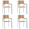 Hage Stol 4 pcs Brun 56 x 54.5 x 87cm Massivt akasietre