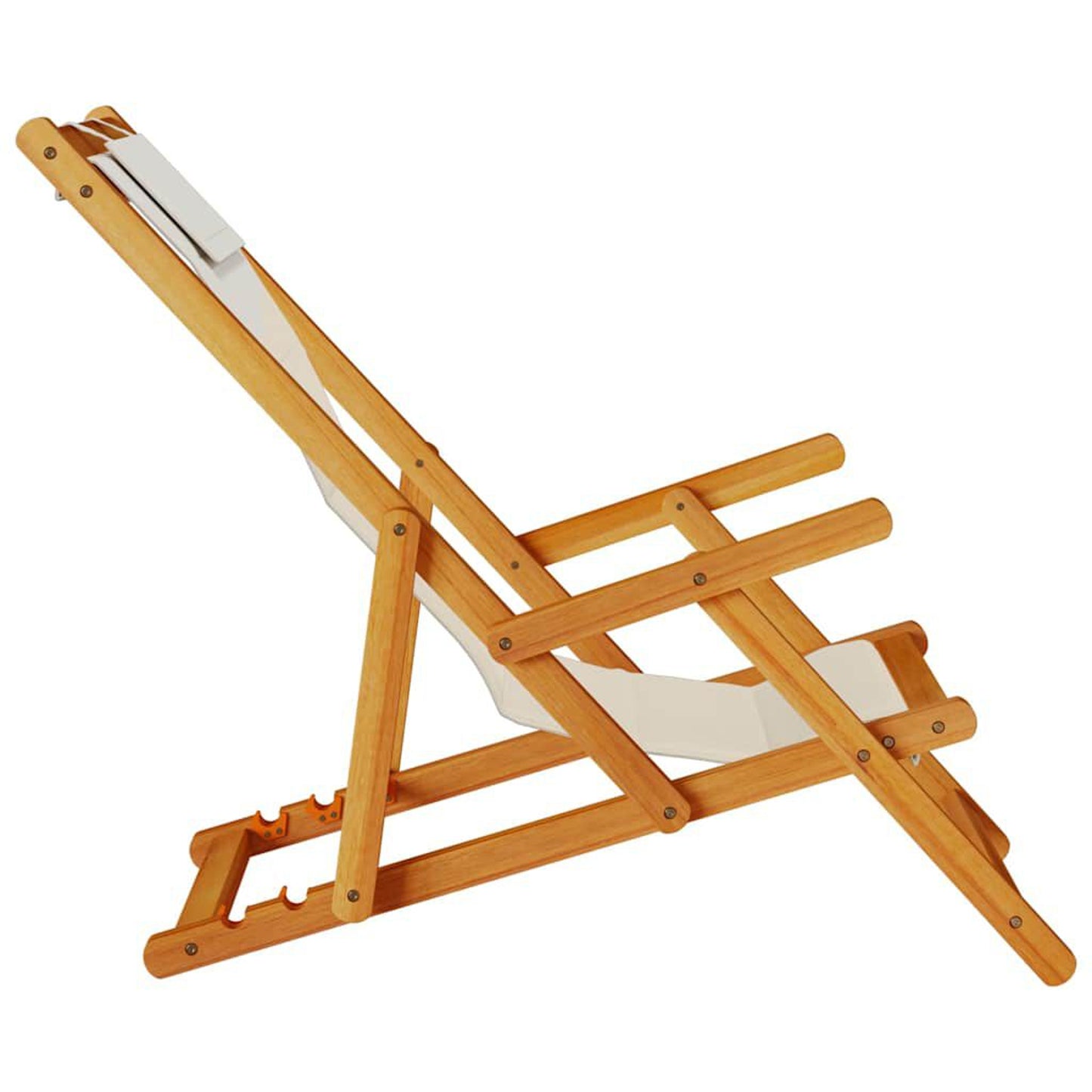 Strandstol med pute 2 pcs Brun Solid akasietre