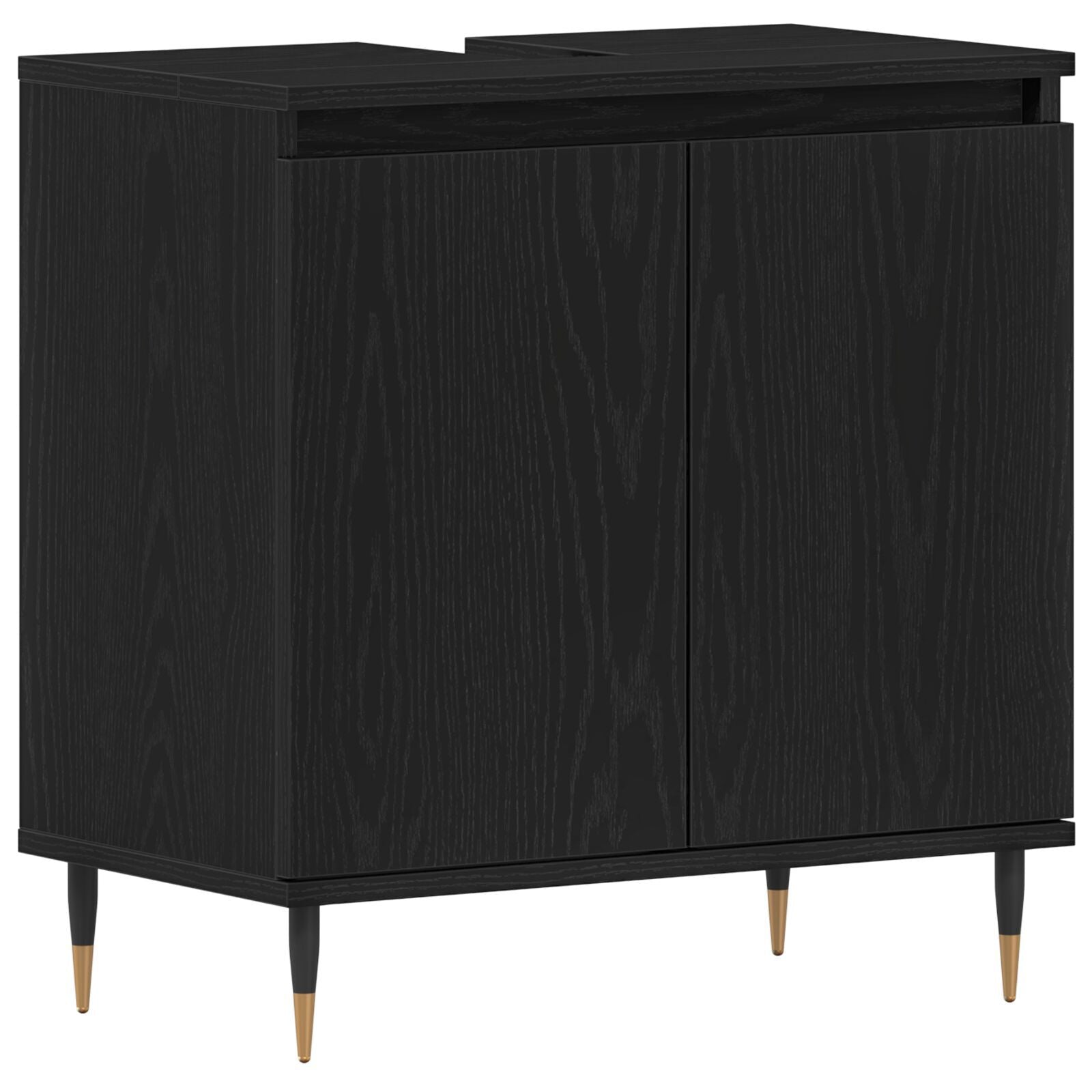 Baderomsmøbelsett med lagring 3 pcs Svart Eik 30 x 30 x 190 cm