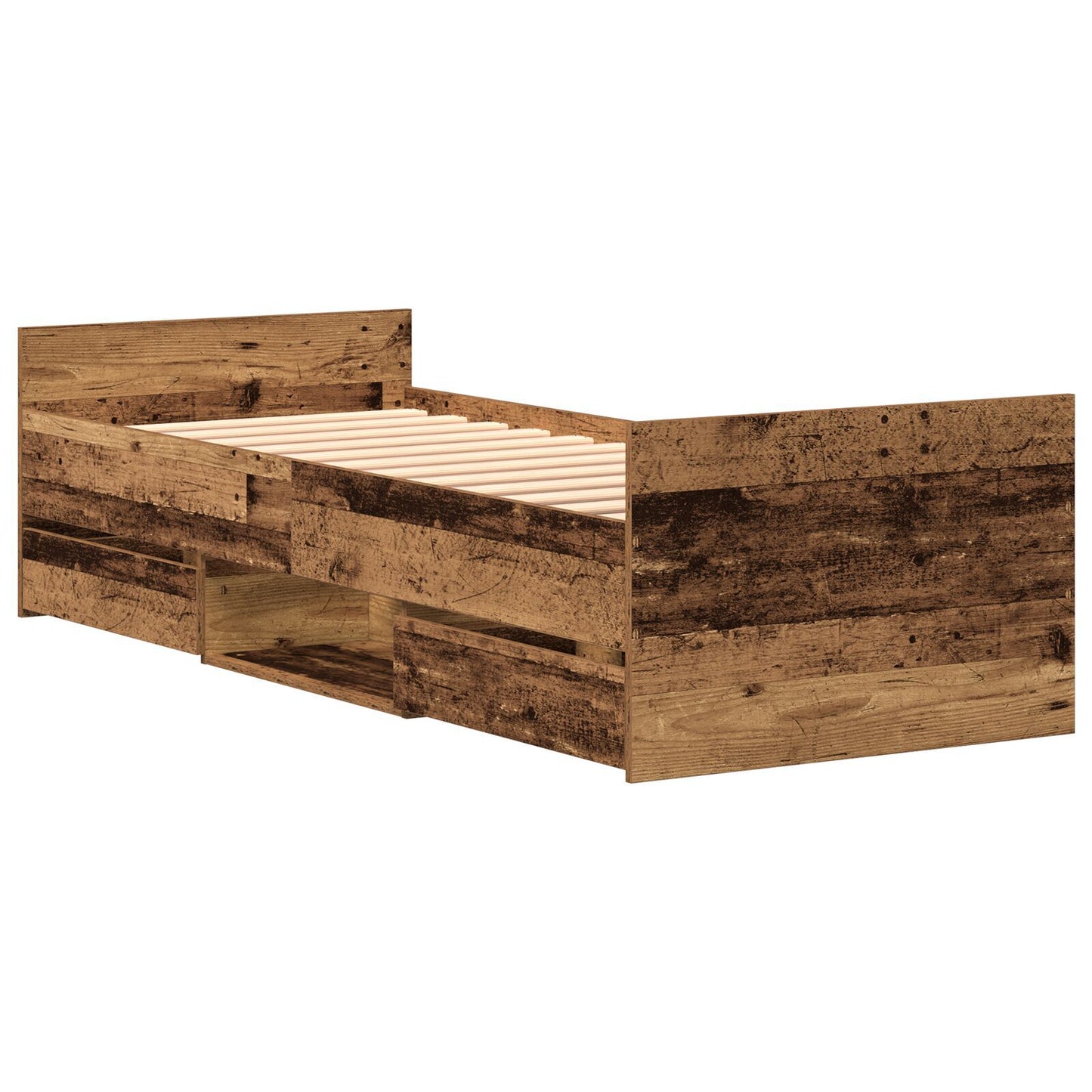 Sengestamme med skuff Gamle tre 193 x 78 x 50 cm Konstruert tre
