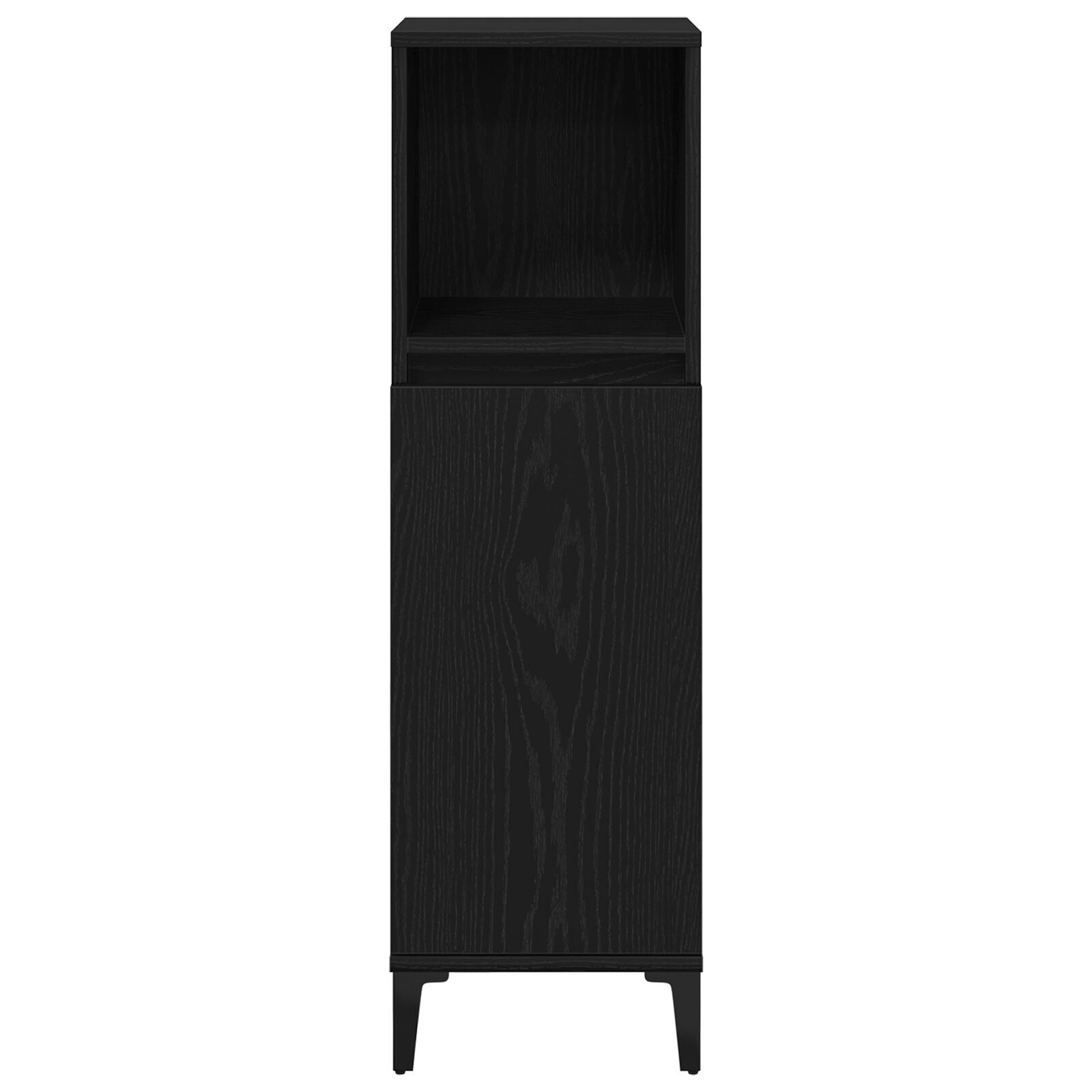 Baderomsinnredningssett med dør 3 pcs Svart 30 x 30 x 180 cm