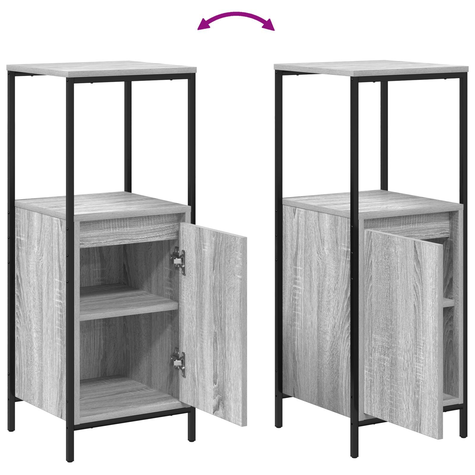 Baderomsinnredningssett med hylle 5 pcs Grå 76,5 x 35 x 95 cm