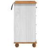 Skap med skuffer Hvit 45,8 x 40 x 79 cm Massivt furutre