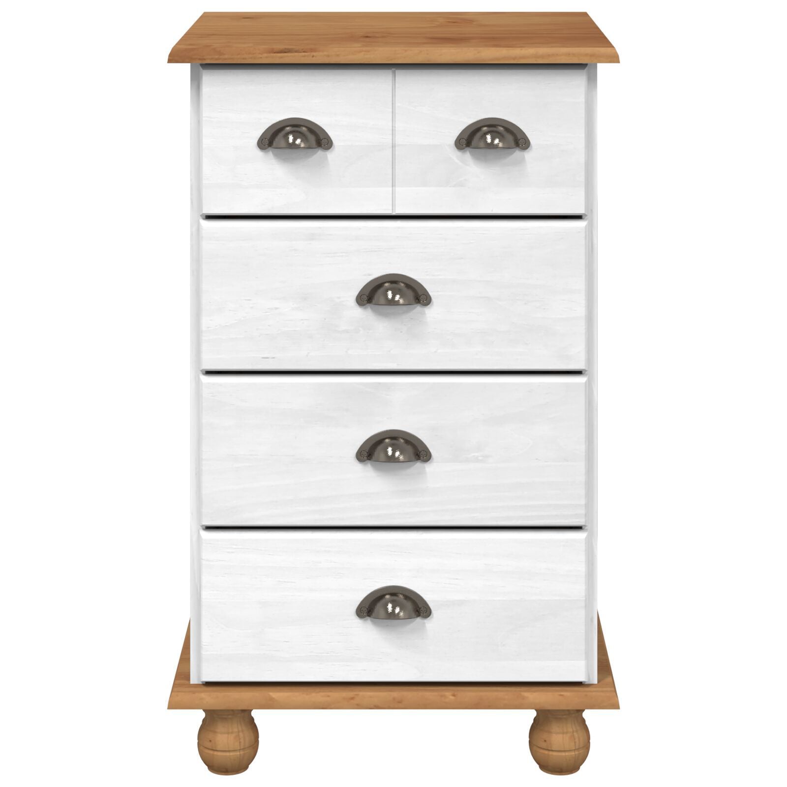 Skap med skuffer Hvit 45,8 x 40 x 79 cm Massivt furutre
