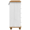 Skap med skuffer Hvit 91 x 40 x 95.5 cm Massivt furutre