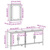Baderomsinnredningssett med lagring 3 pcs Brun 80 x 30 x 60 cm