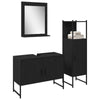 Baderomsinnredningssett med dør 3 pcs Svart 33 x 33 x 102.5 cm