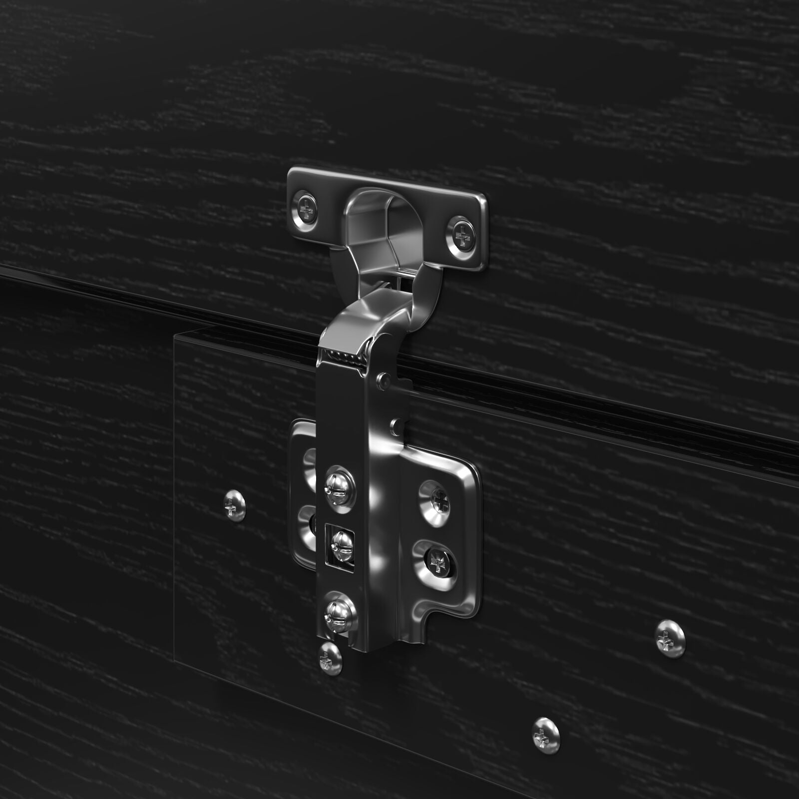 Seng med lagring Svart Eik 150 x 200 cm Konstruert tre