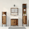 Baderomsinnredningssett med dør 4 pcs Brun 33 x 33 x 185.5 cm