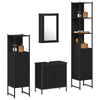 Baderomsinnredningssett med dør 4 pcs Svart 33 x 33 x 185.5 cm