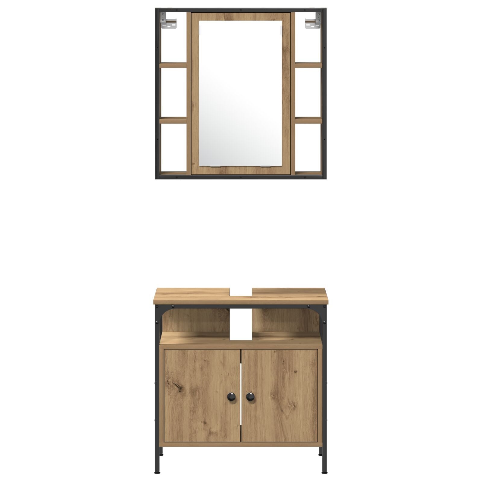 Baderomsskapsett med hylle 4 pcs artisan eik 33 x 33 x 185.5 cm