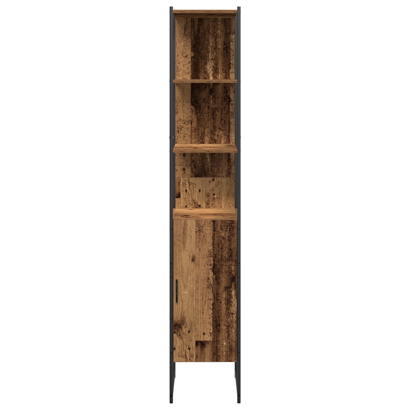 Baderomsinnredningssett med dør 4 pcs Brun 33 x 33 x 185.5 cm