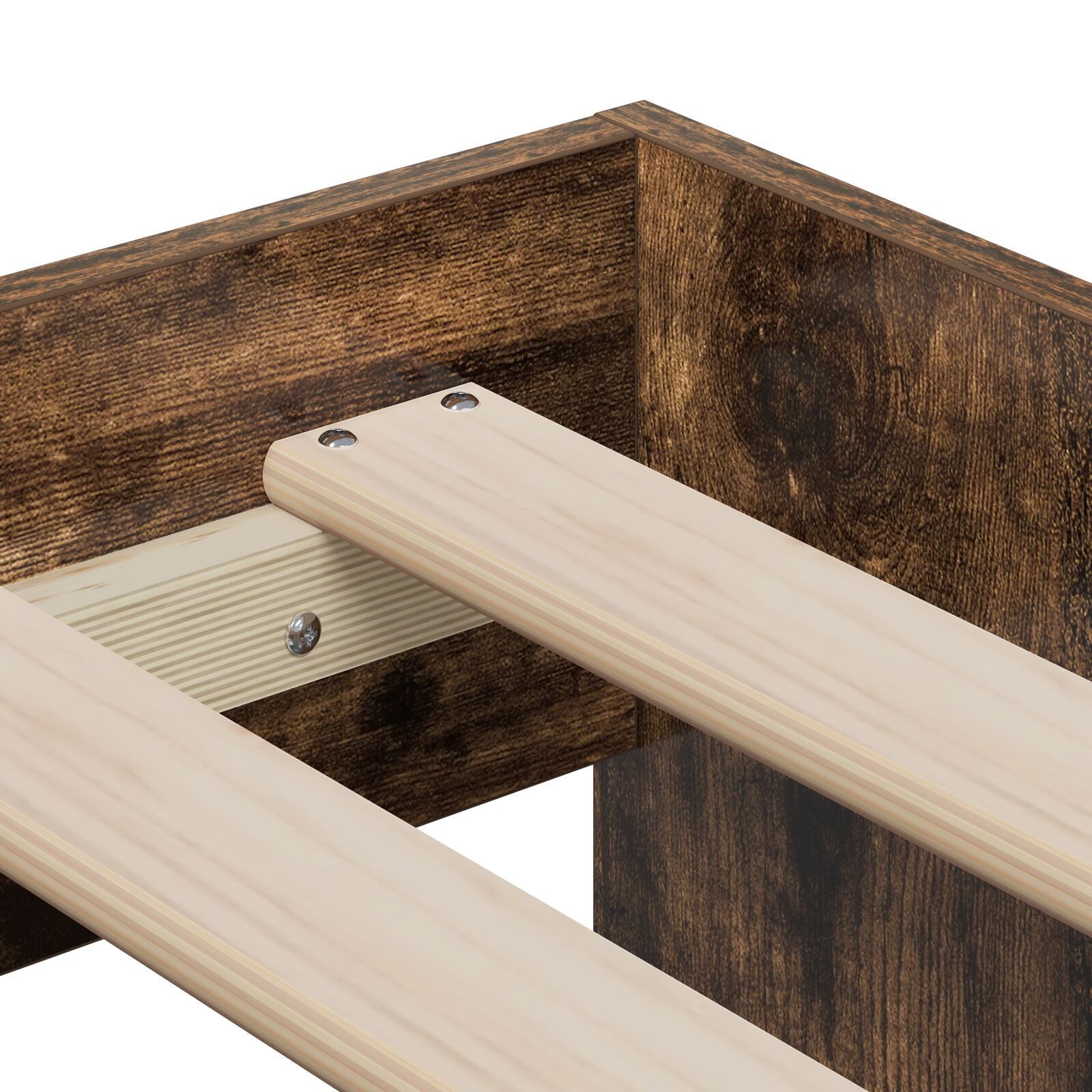 Sengestamme med skuff Røkt eik 100 x 200 cm Konstruert tre