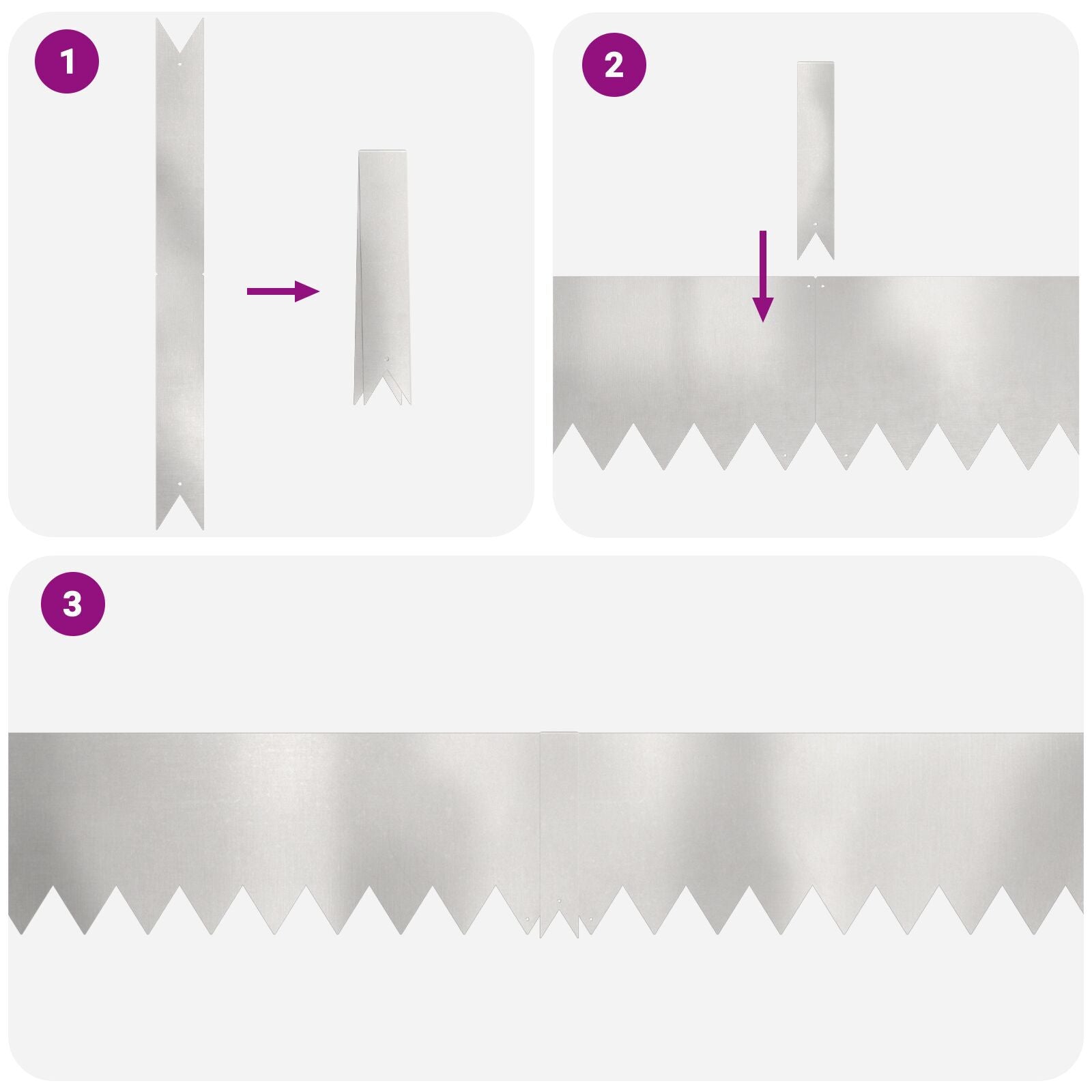 Gjerdekant 50 pcs sølv 100 x 0.05 x 20 cm Rustfritt Stål