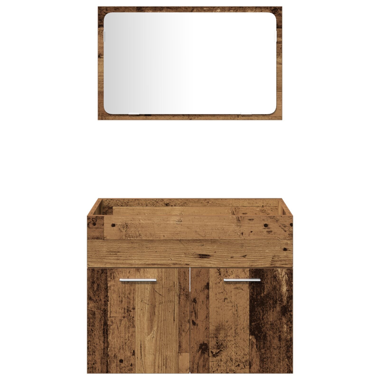 Baderoms møbelsett Veggmontert 4 pcs Gamle tre 30 x 30 x 130 cm