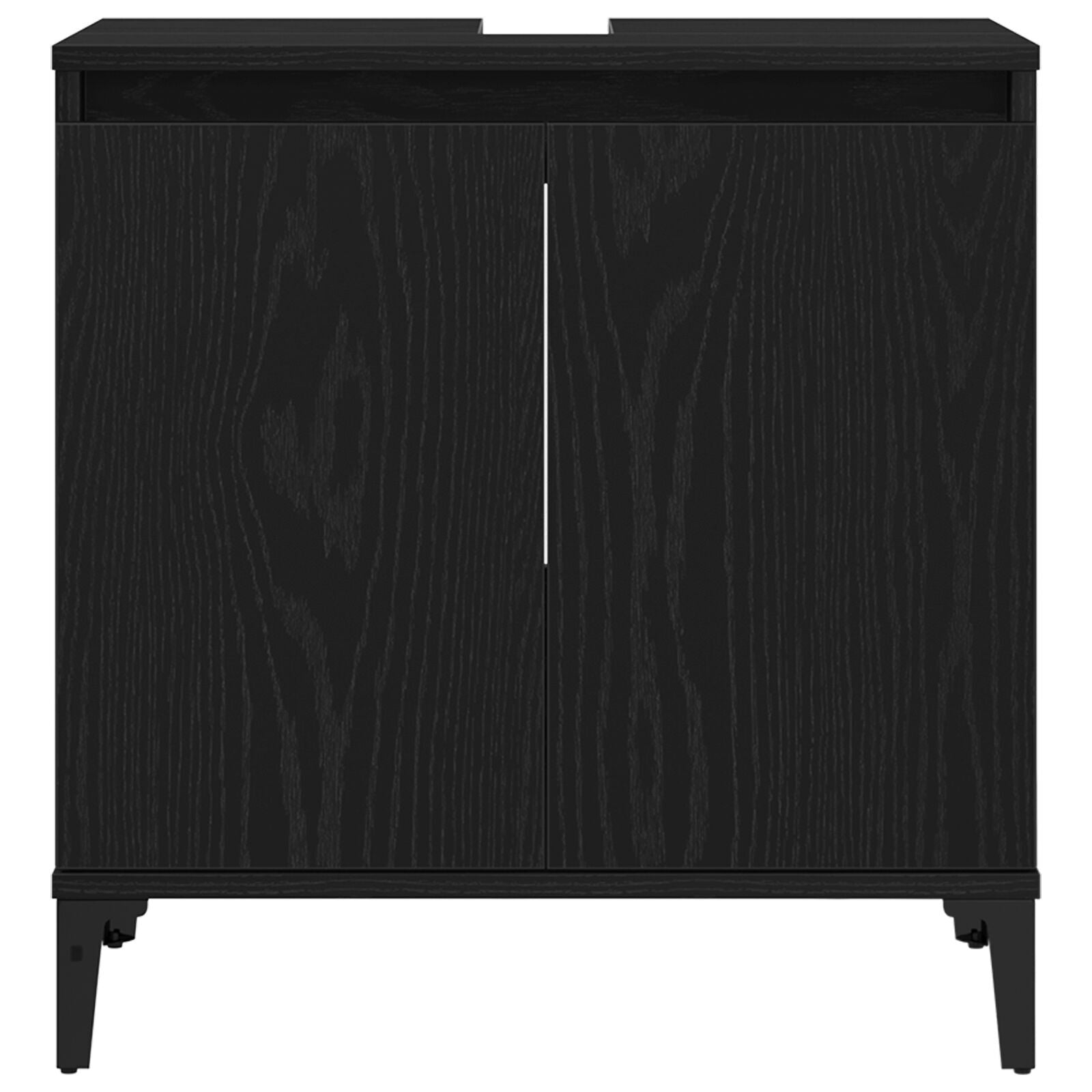 Baderomsinnredningssett med dør 3 pcs Svart 30 x 30 x 180 cm