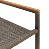 Hage stabelstoler 2 pcs Grå og Brun PE rattan, solid akasietre