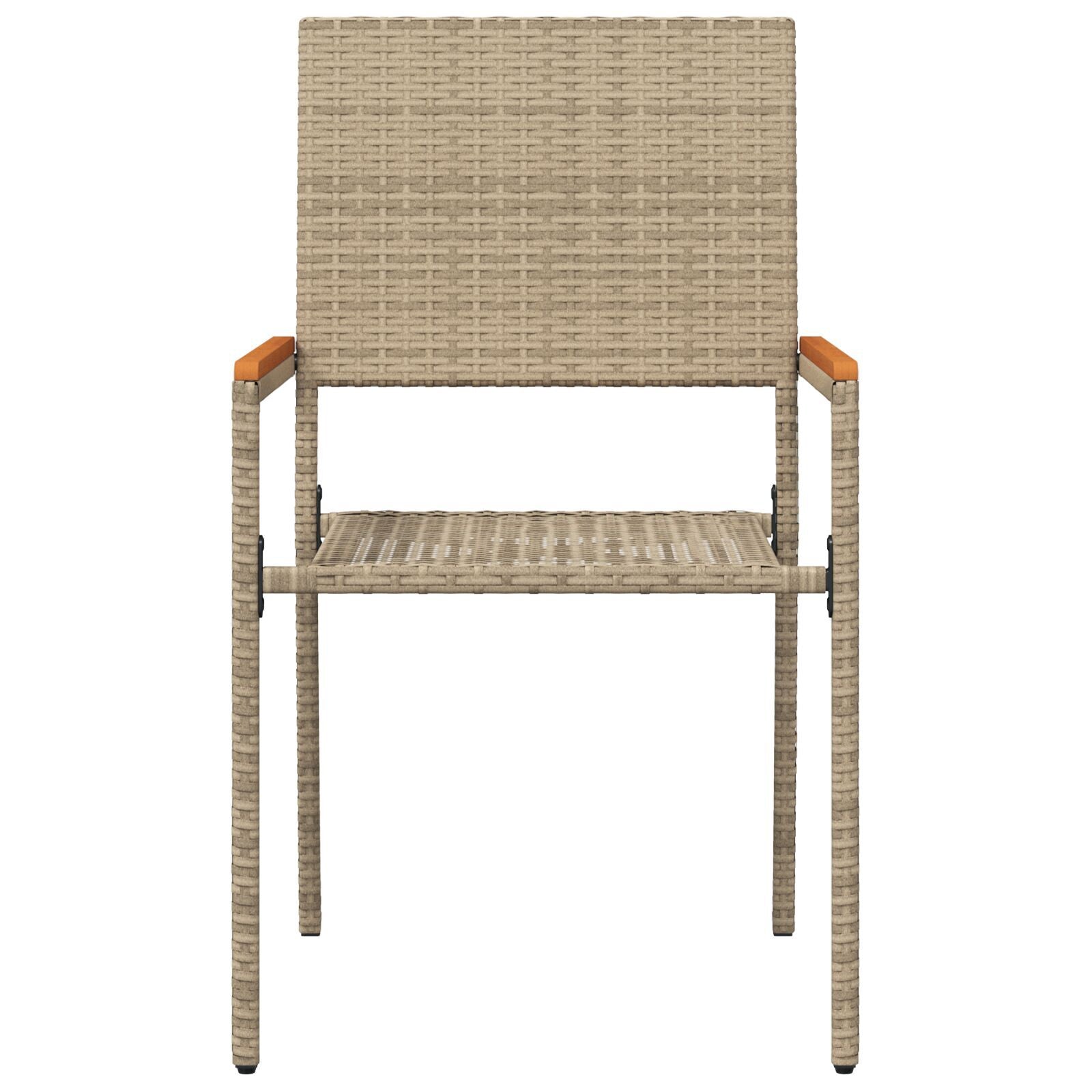 Hage stabelstoler 2 pcs Krem og brun PE rattan, solid akasietre