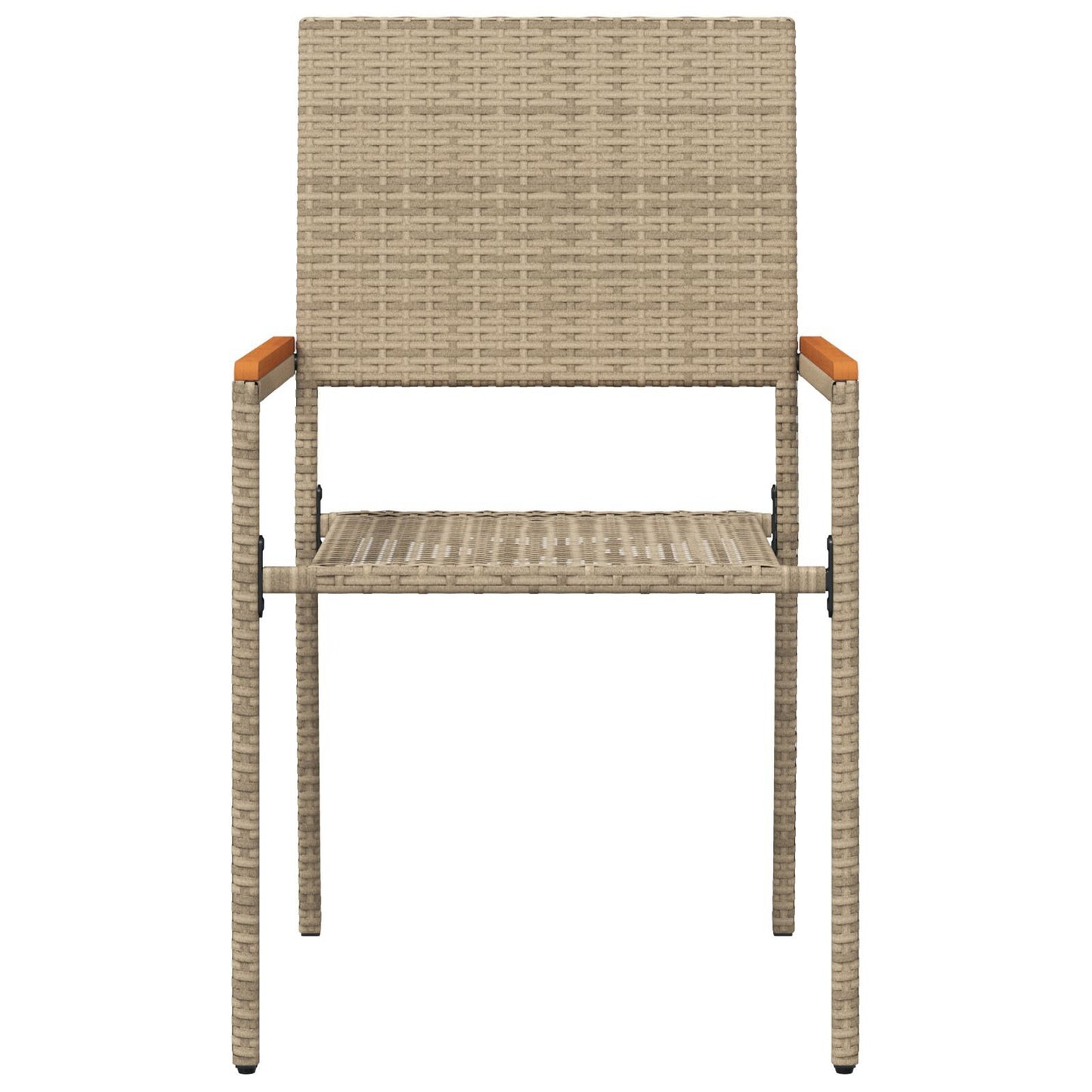 Hage stabelstoler 2 pcs Krem og brun PE rattan, solid akasietre