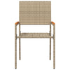 Hage stabelstoler 2 pcs Krem og brun PE rattan, solid akasietre