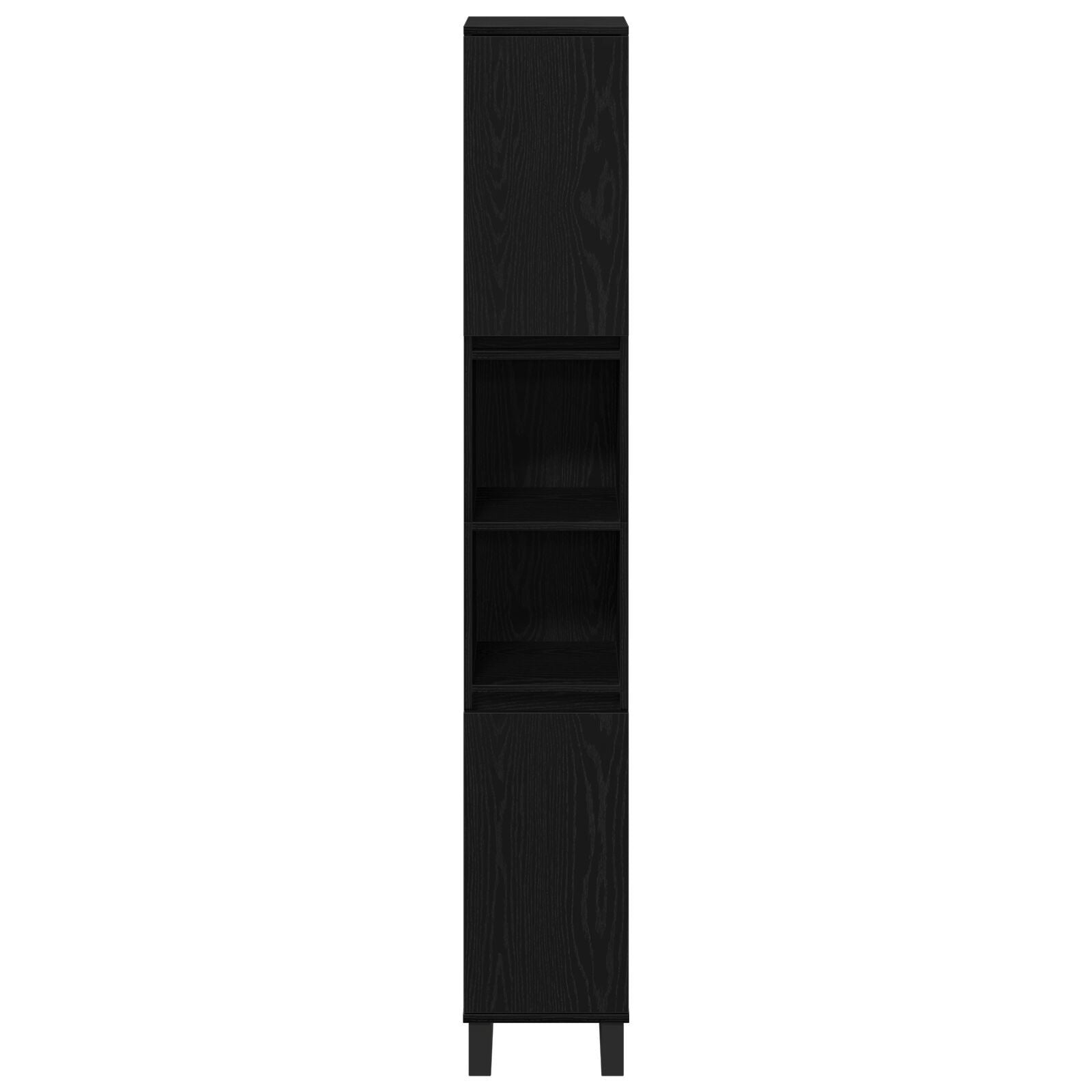 Baderomsinnredningssett med dør 3 pcs Svart 30 x 30 x 190 cm
