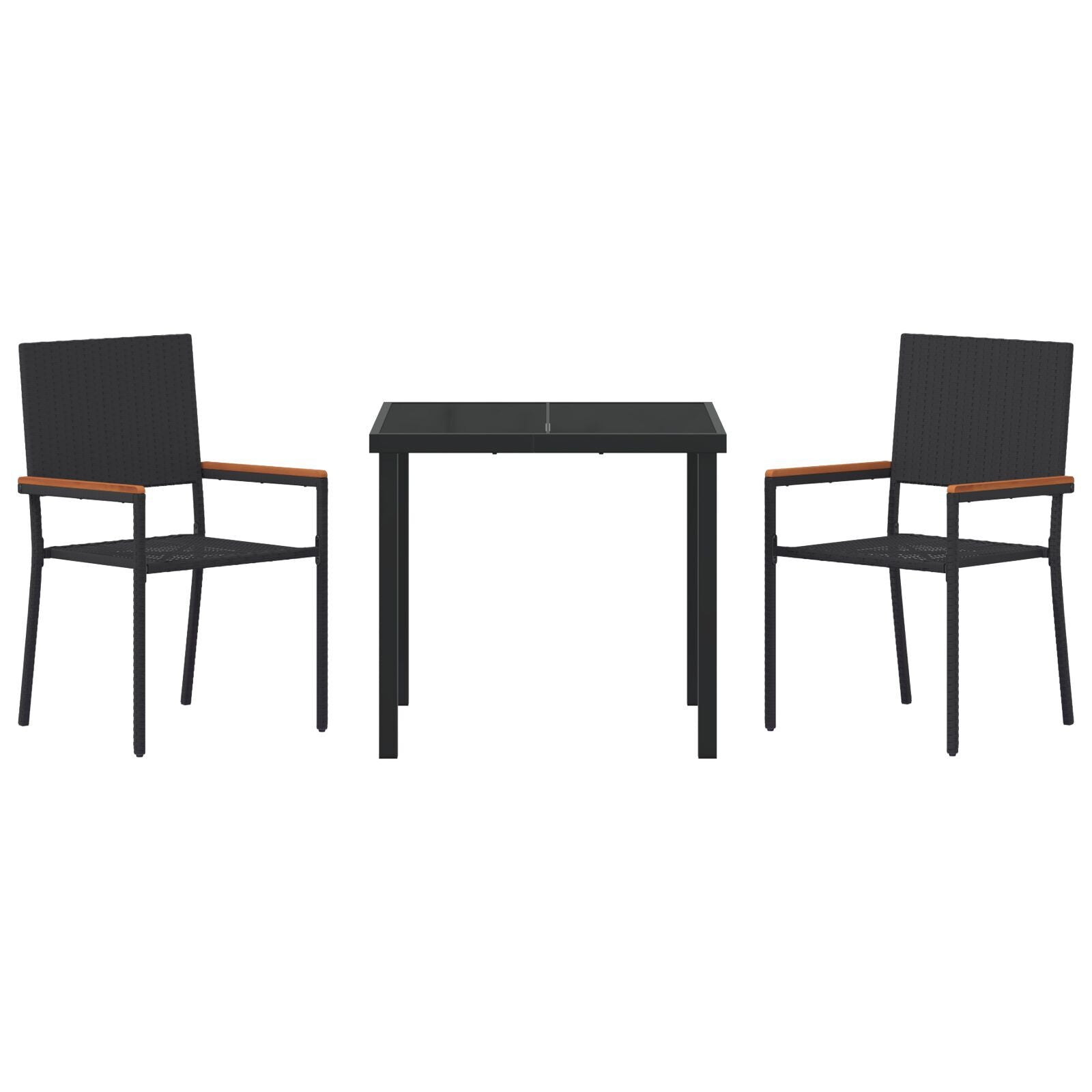 Hage Spisegruppe 3 pcs Svart Poly rattan
