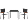 Hage Spisegruppe 3 pcs Svart Poly rattan