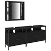 Baderomsspeilskap 3 pcs Svart 80 x 30 x 60 cm Konstruert tre