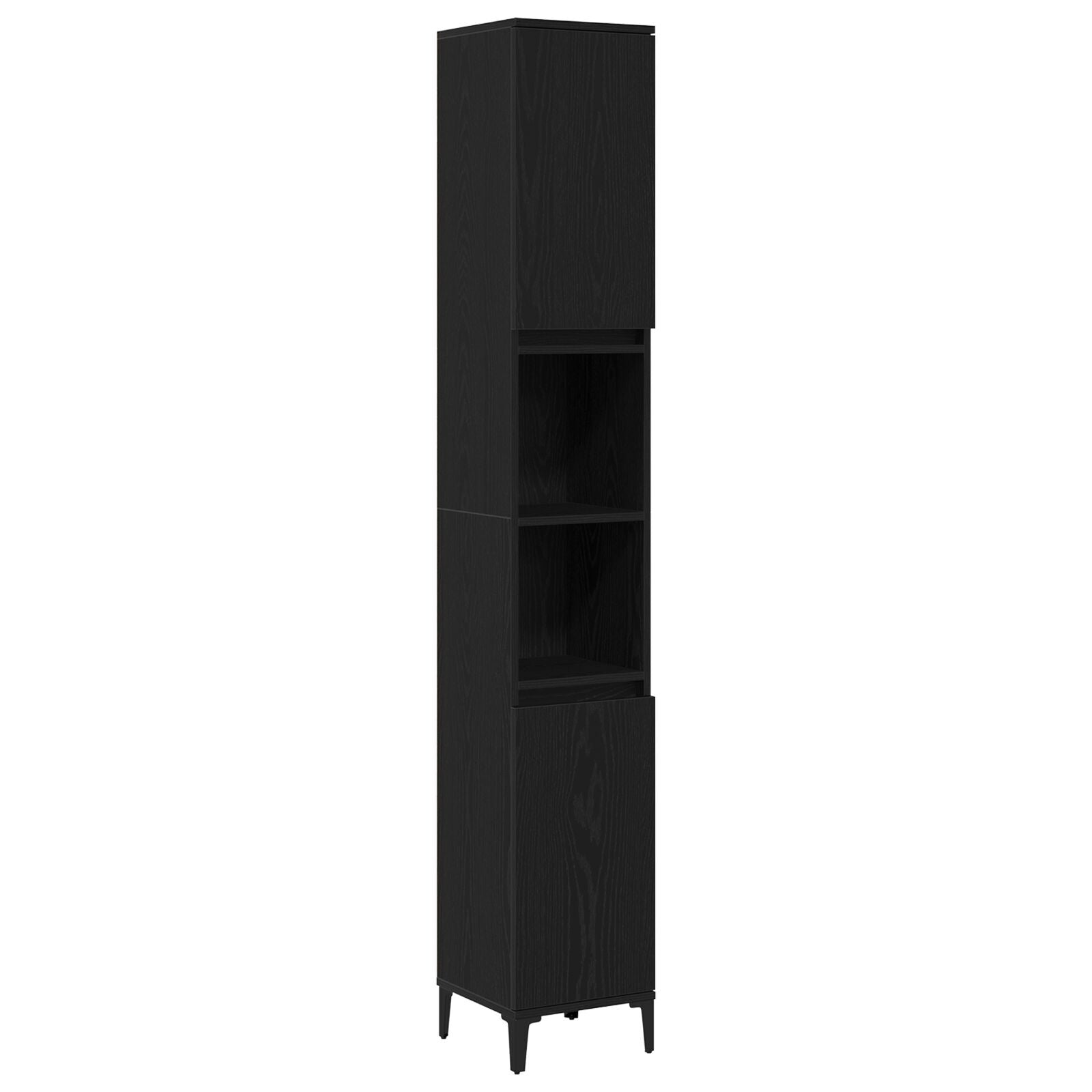 Baderomsinnredningssett med skuff 3 pcs Svart 30 x 30 x 180 cm