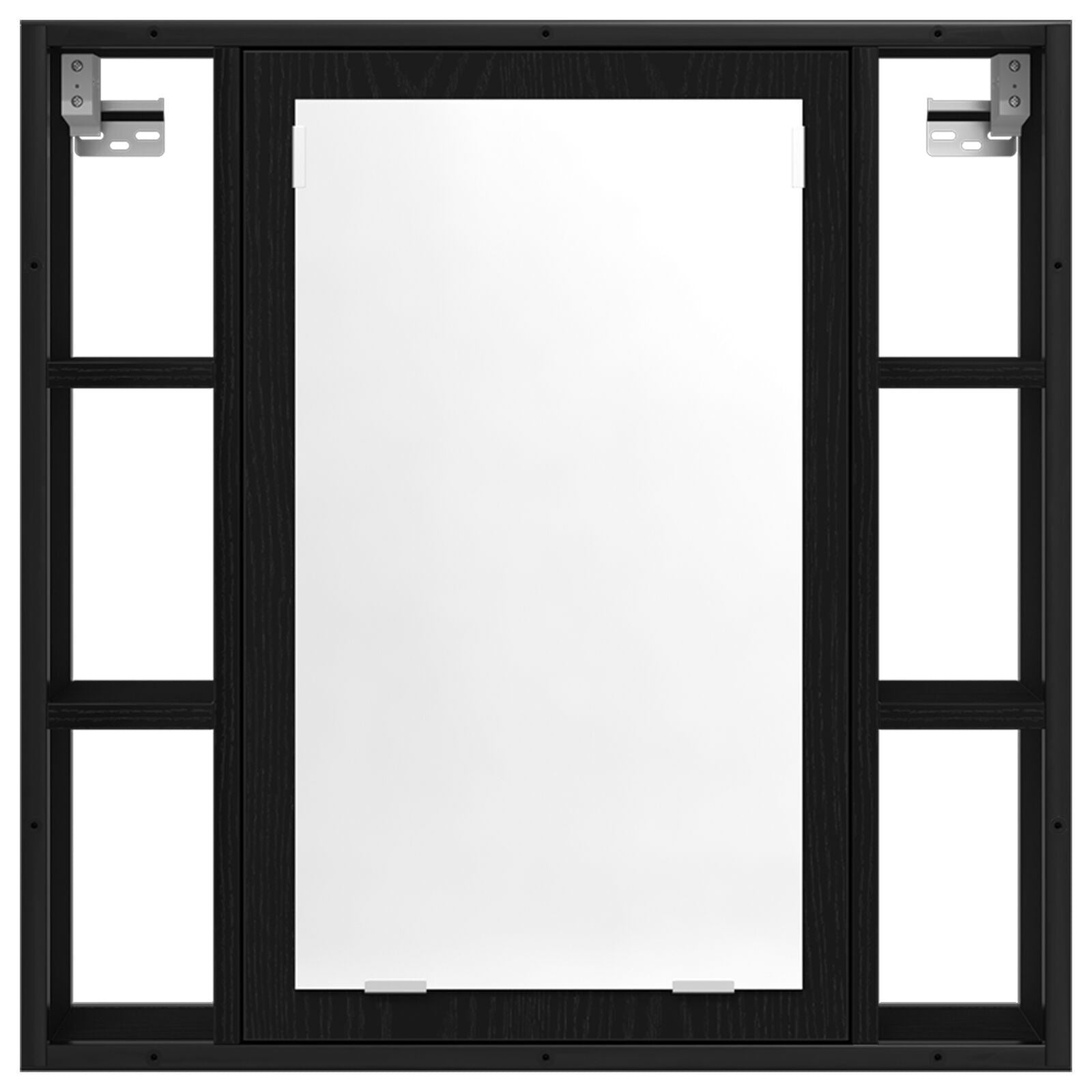 Baderomsskapsett med hylle 4 pcs Svart eik 33 x 33 x 185.5 cm