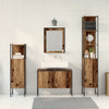 Baderomsinnredningssett med dør 4 pcs Brun 33 x 33 x 185.5 cm