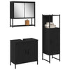 Baderomsinnredningssett med dør 3 pcs Svart 33 x 33 x 102.5 cm