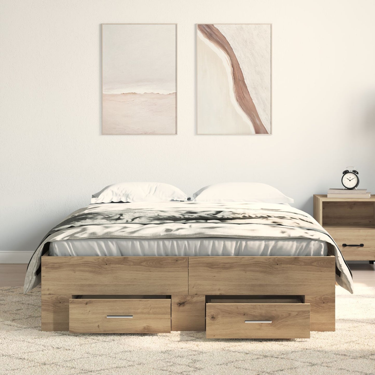 Sengestamme med skuff Artisan Eik 120 x 190 cm Konstruert tre
