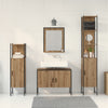 Baderomsinnredningssett med dør 4 pcs Brun 33 x 33 x 185.5 cm