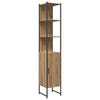 Baderomsinnredningssett med dør 4 pcs Brun 33 x 33 x 185.5 cm