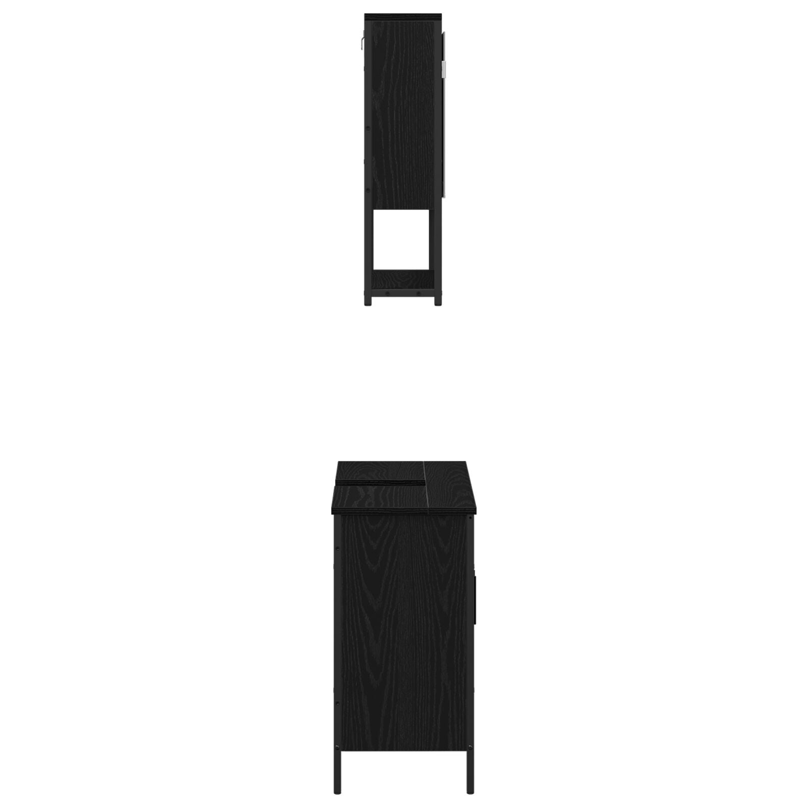Baderomsinnredningssett med lagring 2 pcs Svart 60 x 30 x 60 cm