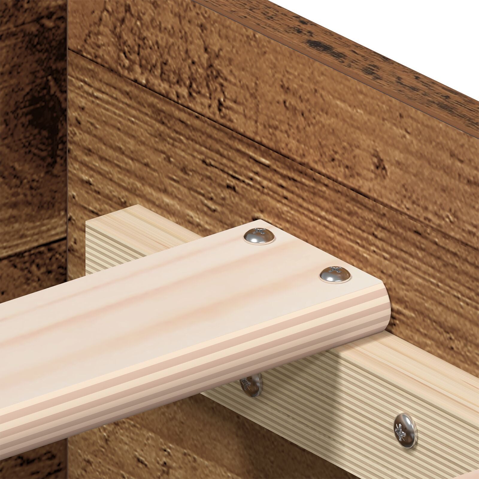 Sengestamme med skuff Gamle tre 90 x 190 cm Konstruert tre