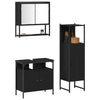 Baderomsinnredningssett med dør 3 pcs Svart 33 x 33 x 120.5 cm