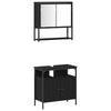 Baderomsinnredningssett 4 pcs Svart eik 33 x 33 x 185.5 cm