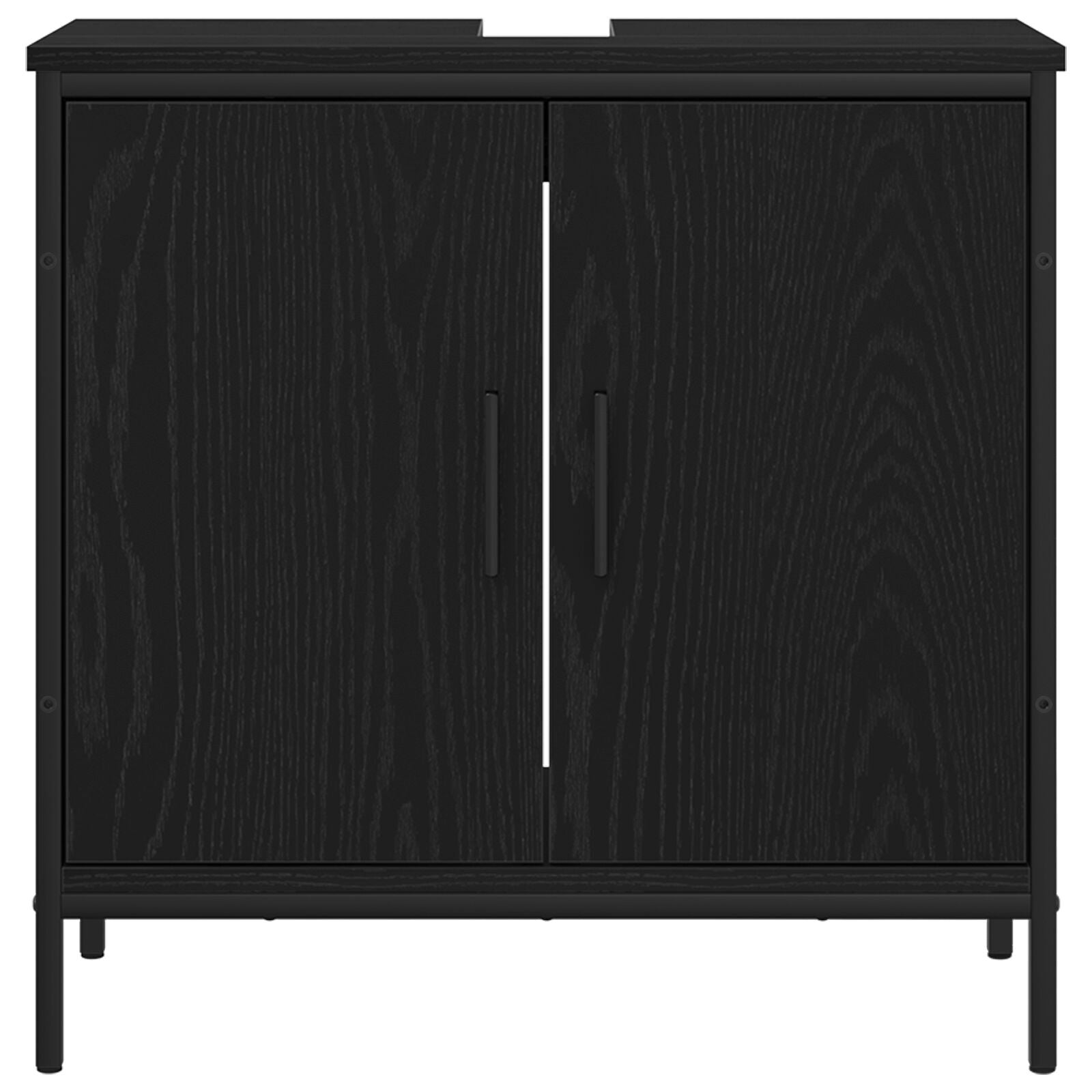 Baderomsinnredningssett med dør 3 pcs Svart 33 x 33 x 185.5 cm
