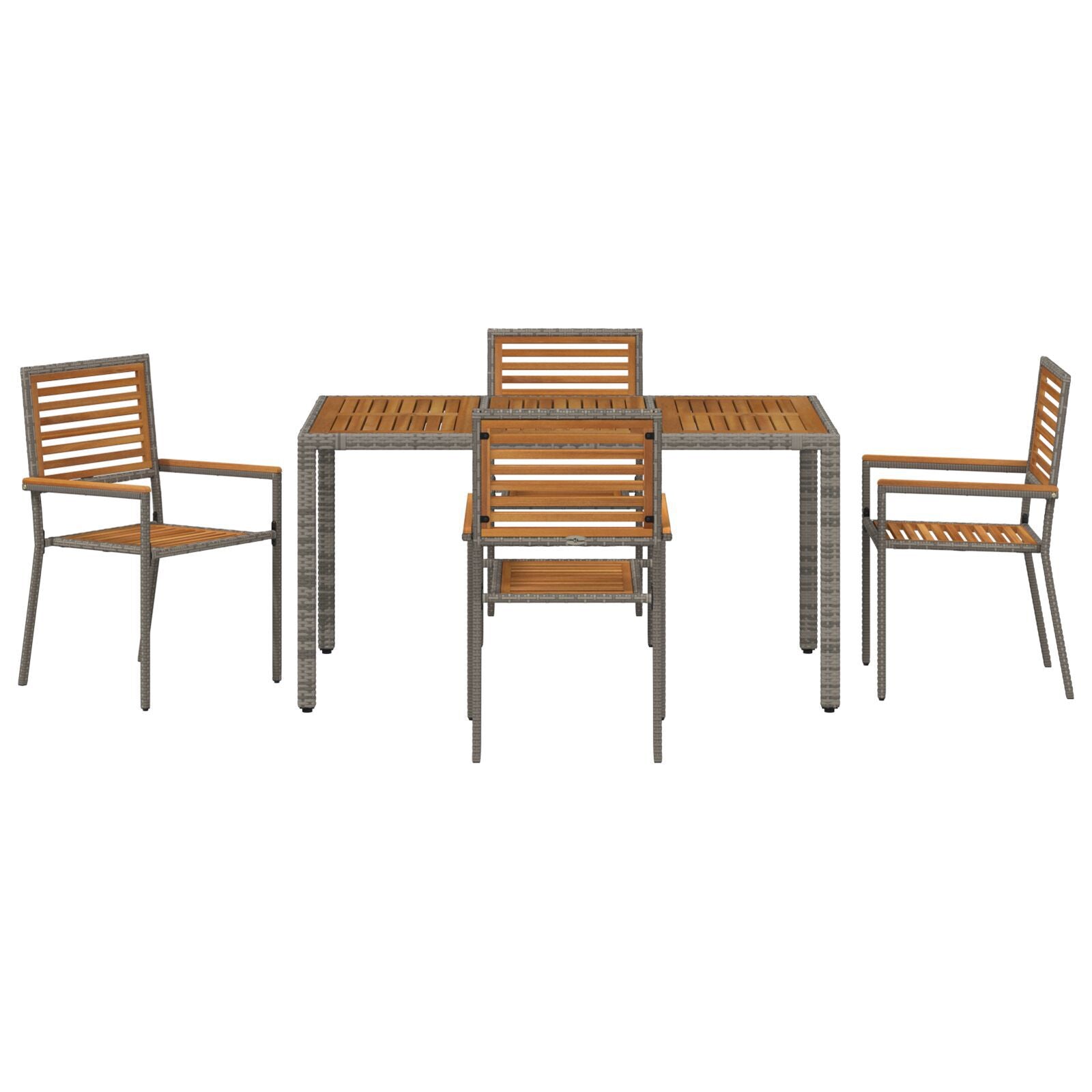 Hage Spisegruppe 5 pcs Grå 90 x 90 x 75 cm polyrotting