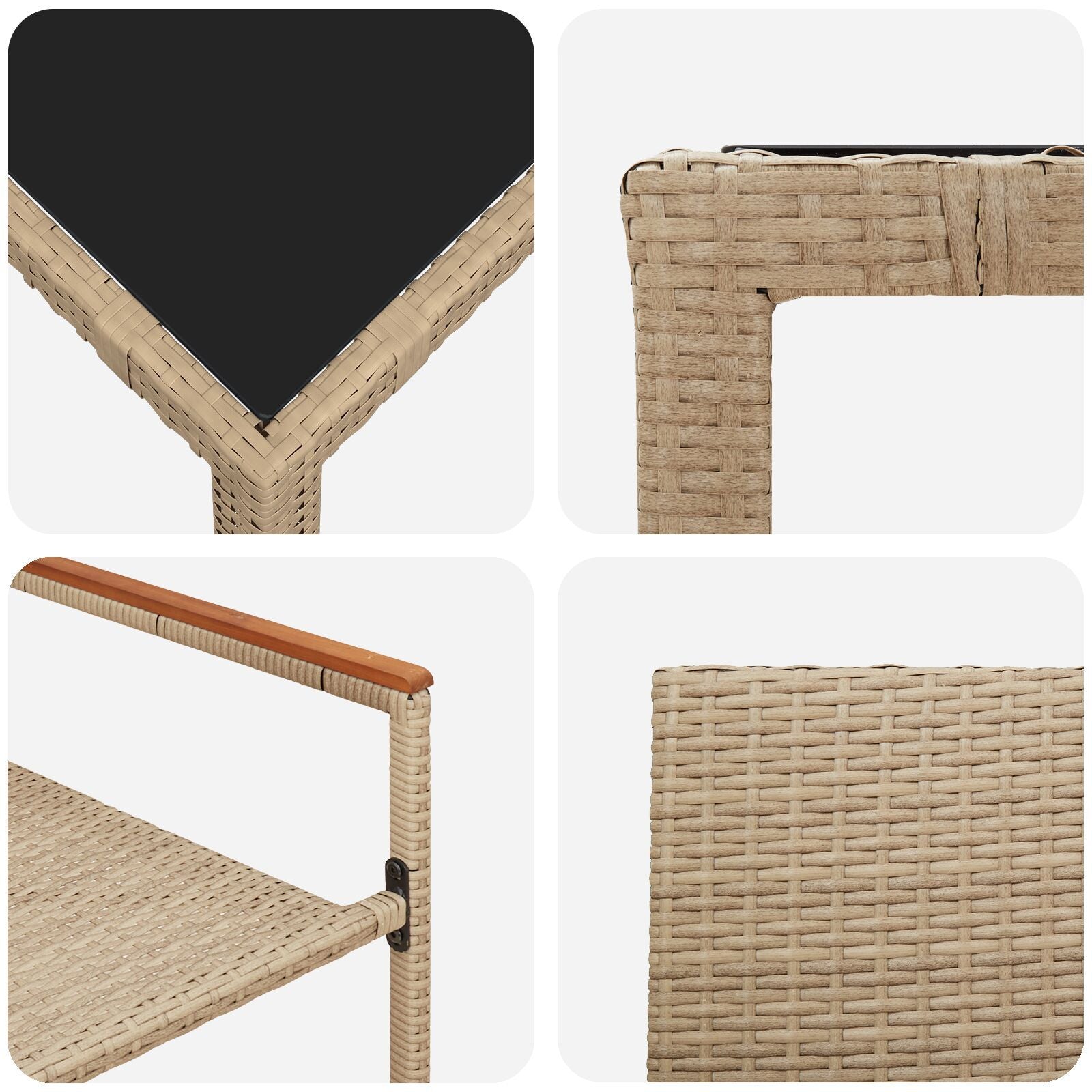 Hage Spisegruppe 5 pcs Beige 90 x 90 x 75 cm polyrotting