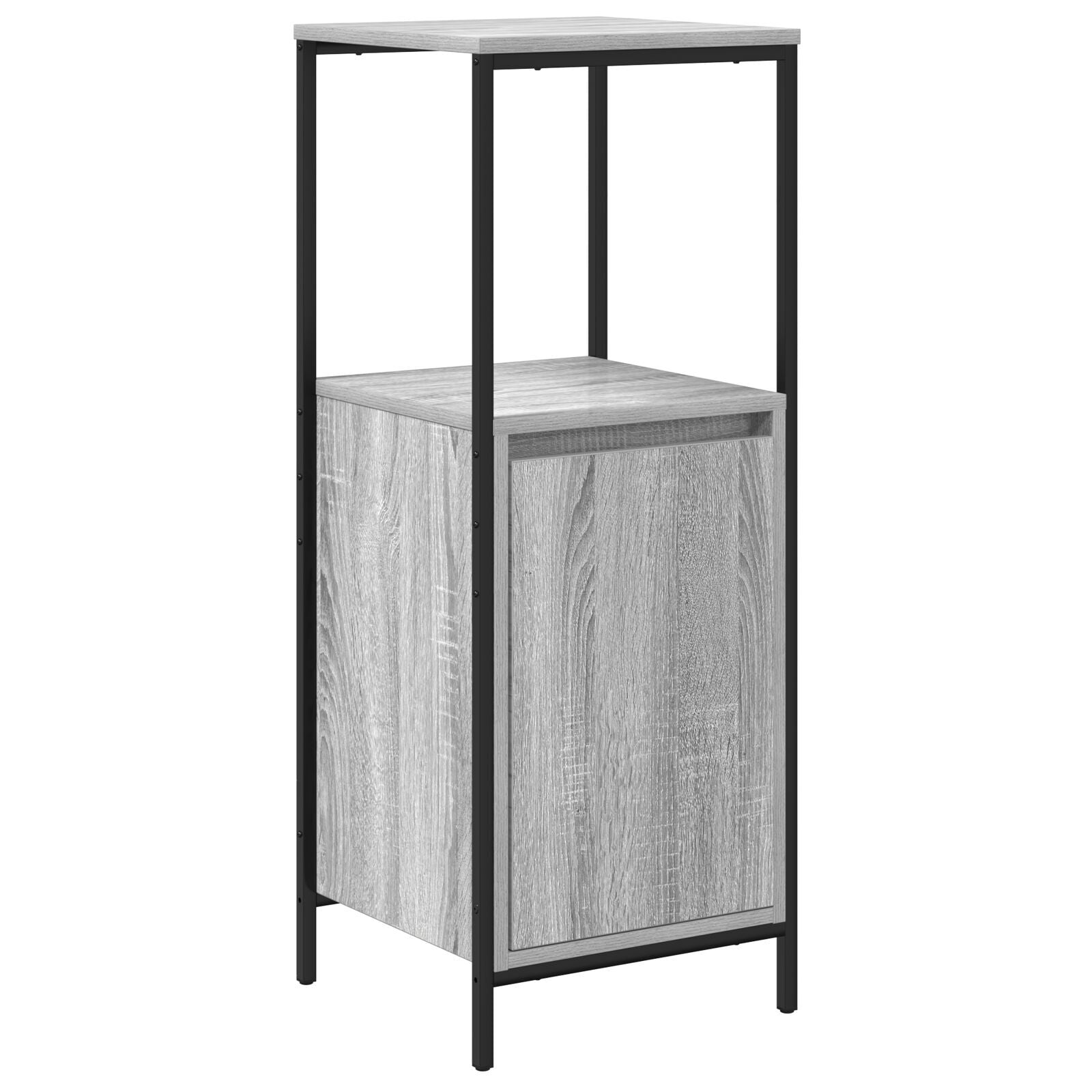 Baderomsinnredningssett med hylle 5 pcs Grå 76,5 x 35 x 95 cm