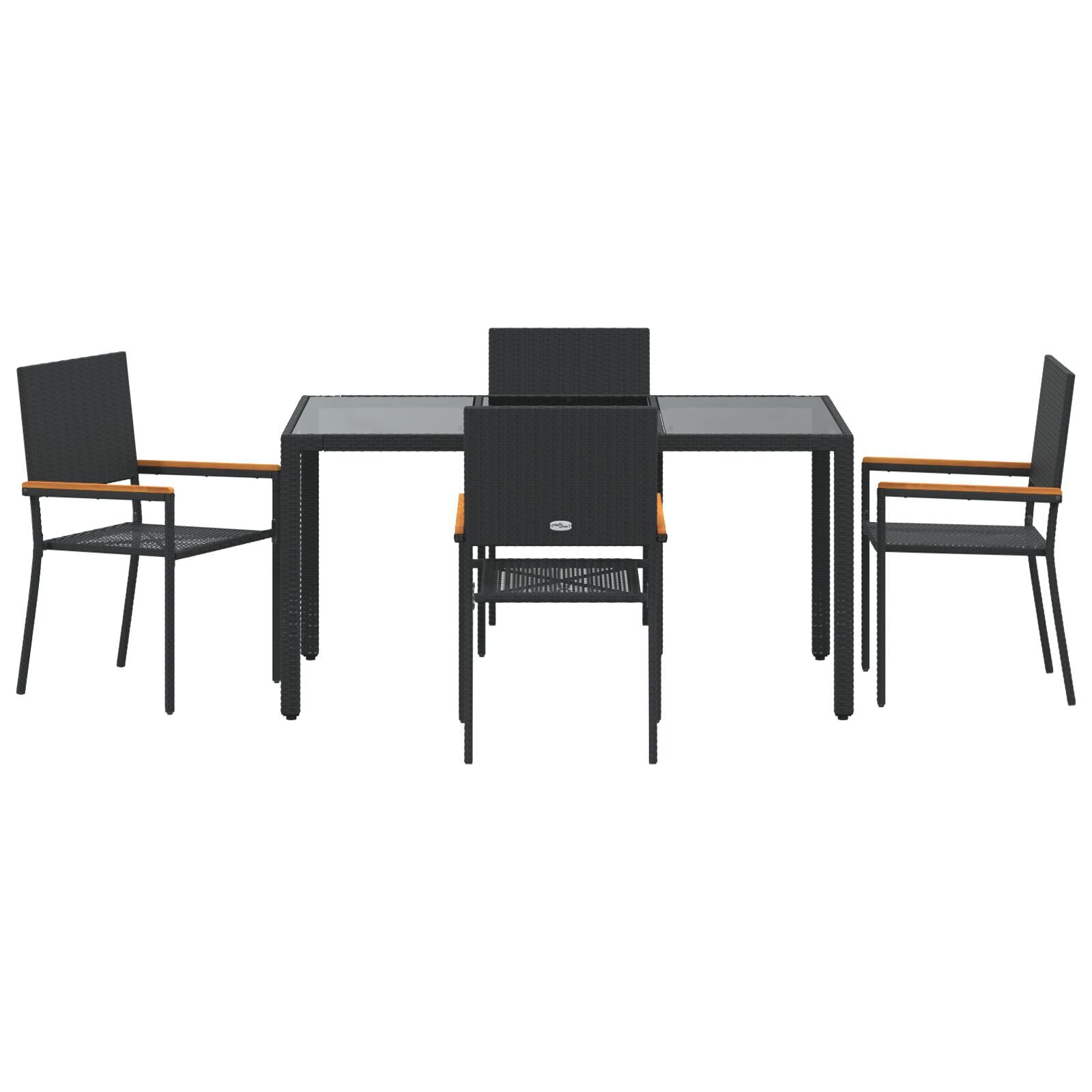 Hage Spisegruppe 5 pcs Svart 150 x 90 x 75 cm polyrotting