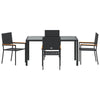Hage Spisegruppe 5 pcs Svart 150 x 90 x 75 cm polyrotting