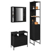 Baderomsskapsett med hylle 3 pcs Svart eik 33 x 33 x 185.5 cm