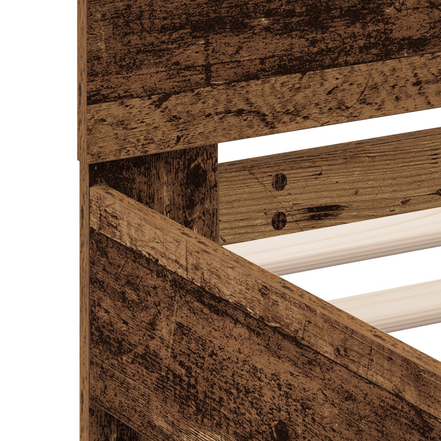 Sengestamme med LED Gammelt tre 120 x 190 cm Konstruert tre