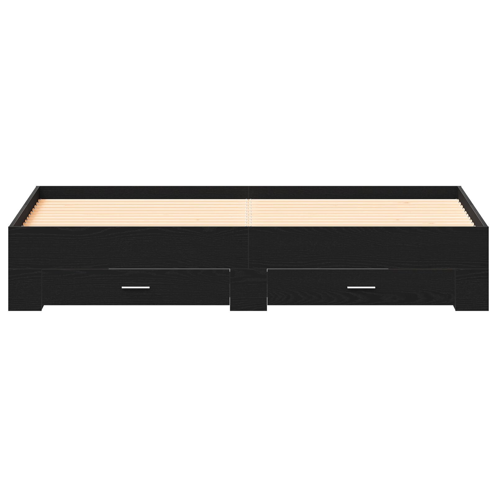 Sengestamme med skuff Svart Eik 180 x 200 cm Konstruert tre