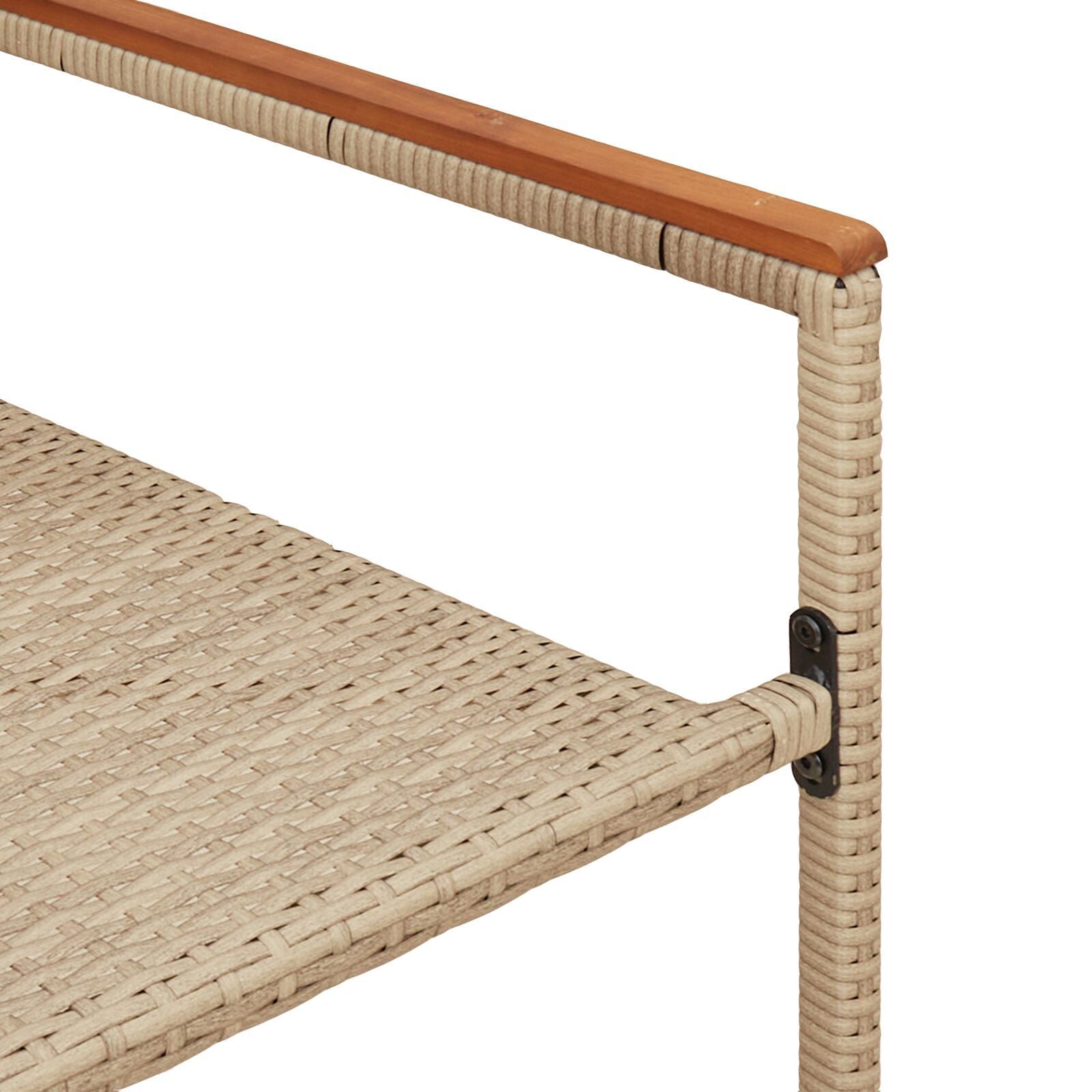 Hage stabelstoler 2 pcs Krem og brun PE rattan, solid akasietre