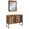 Baderomsinnredningssett med dør 4 pcs Brun 33 x 33 x 185.5 cm
